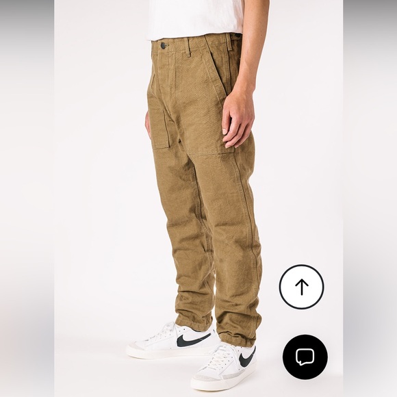 Tanuki 25oz Raw Heavy Duty Denim Brown Tan Utility Jean Pants Taper Leg Japan 32 - Picture 1 of 16